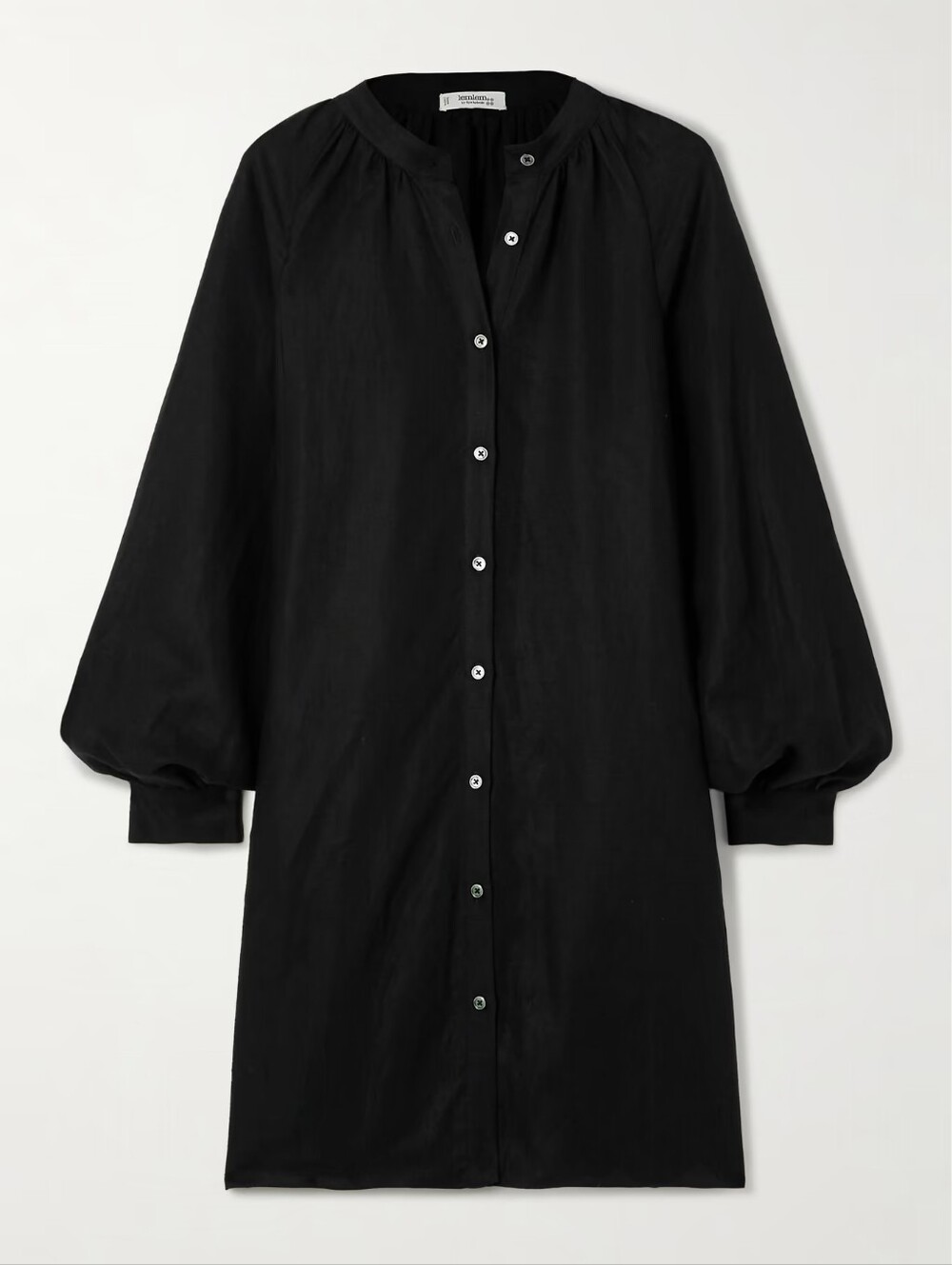 LEMLEM Meaza Linen And Tencel Blend Mini Dress In Black NWOT S.